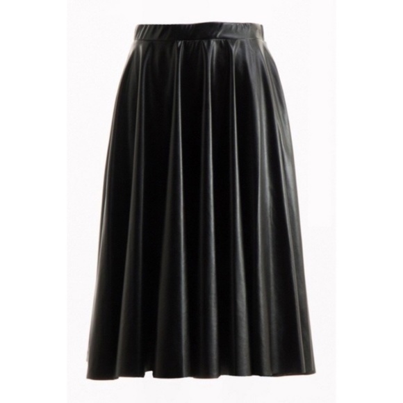 LAST ONE! Faux leather full midi skirt - Picture 4 of 4